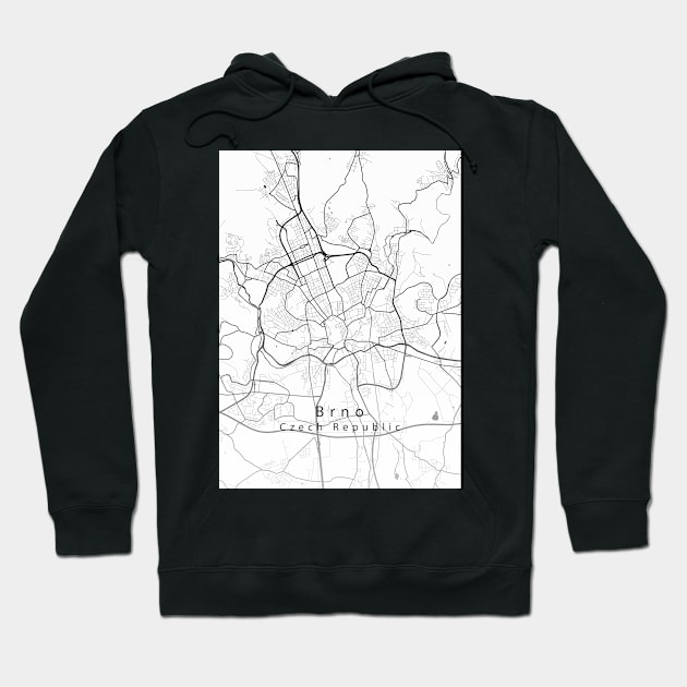 Brno Czech Republic City Map Hoodie by Robin-Niemczyk